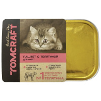 Tomcraft Влажный полнорационный корм для котят, нежный паштет Телятина