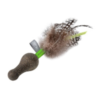 Joyser Игрушка для кошек из спрессованной кошачьей мяты с перьями зеленая, 17см