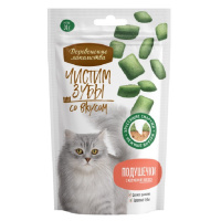 Деревенские лакомства для кошек Чистим зубы Подушечки с кремом из лосося, 30г