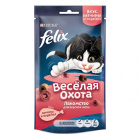 Felix 50г Веселая Охота Лакомство для взрослых кошек Ветчина и индейка
