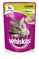 Whiskas Влажный корм для взрослых кошек, Утка в паштете