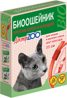 ДокторZoo: Био ошейник (4мес) 35см красный против блох, клещ. для кош. и мелк.собак