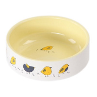 Angamara Миска с птичками фарфор желтая, 350мл