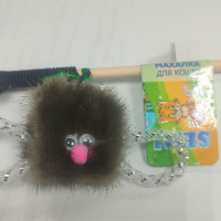 Semi Махалка для кошек из натуральной норки на веревке, звенящая КС-008, 50см