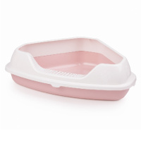 Alta Лоток для кошек Лекси угловой с бортом розовый, 55,5*41,5*15см