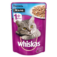 Whiskas Влажный корм для взрослых кошек от 1 года, Лосось в желе