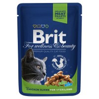 Brit Premium 100г пауч Sterilized Chicken Влажный корм для взрослых кошек Курица