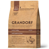 Grandorf Dog Duck&Turkey Medium&Maxi Сухой корм для взрослых собак средних и крупных пород, Утка и индейка