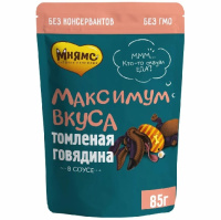 Мнямс Максимум вкуса Влажный корм для взрослых собак, Томленая говядина в соусе