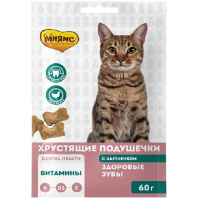 Мнямс Здоровые зубы лакомство хрустящие подушечки для кошек 