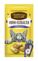 Деревенские лакомства для кошек Мини-колбаски с пюре из сыра, 4*10г