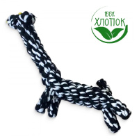 Чистый котик Веревочная игрушка для животных Жираф черно-белый, 22см