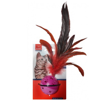 Nunbell Игрушка для кошек Мячик с перьями микс, d5см