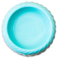 Миска керамическая для животных КерамикАрт, с волнами бирюзовый  300 мл.