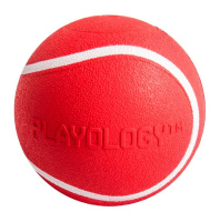 Playology Хрустящий жевательный мяч Squeaky Chew Ball с пищалкой и с ароматом говядины, красный, d6см