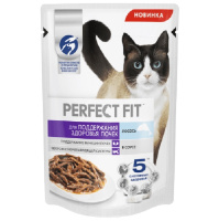 Perfect Fit 75г пауч Влажный корм для взрослых кошек для поддержания здоровья почек Лосось (соус)