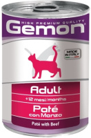 Gemon Cat Adult Влажный корм для взрослых кошек, Говядина в паштете