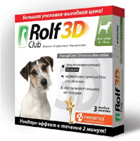 Rolf Club 3D Капли от клещей и блох для собак 4-10кг (уп. 3пип) (цена за 1 пипетку)