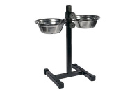 Redplastic Кормушка регулируемая ЕСО для собак, черная, 2*2,0л, d24см, h50см