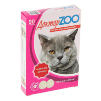 ДОКТОР ZOO Мультивитаминное лакомство для кошек со вкусом Говядины 90 таб.