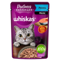 Whiskas Рыбная коллекция Влажный корм для взрослых кошек, Лосось в желе