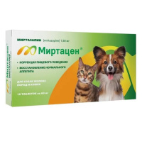 Миртацен,1,88 мг таблетки №10 для собак мелких пород и кошек