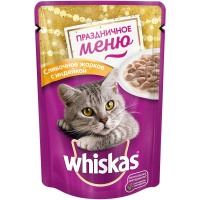 Whiskas Праздничное меню Влажный корм для взрослых кошек, Сливочное жаркое с индейкой