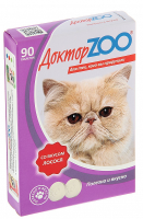 ДОКТОР ZOO Мультивитаминное лакомство для кошек со вкусом Лосося 90 таб.