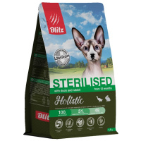 Blitz Holistic Cat Duck&Rabbit Sterilised Сухой корм для взрослых стерилизованных кошек, Утка и кролик