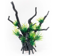 Коряга с растениями 15*8*20см