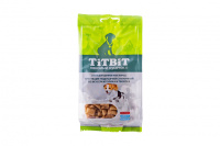 TitBit Dog Хрустящие подушечки с начинкой со вкусом кролика и творога лакомство для щенков, 95г 
