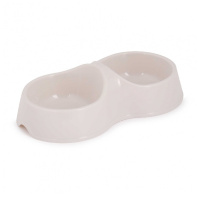 Zoo Plast Миска для кошек двойная бежевый, 200мл