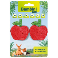 Bambini Pets Игрушка для грызунов Яблочки из люфы 2 шт, 13*2*19см