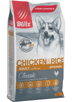 Blitz Adult Classic Chicken&Rice Сухой корм для взрослых собак, Курица и рис