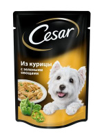 Cesar влажный корм для взрослых собак всех пород, Курица и зеленые овощи
