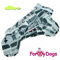 ForMyDogs Комбинезон серый для мальчиков FW997-2021M (размер 12, спинка 27см, обхват груди 36см)