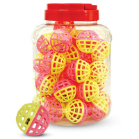 Игрушка для кошек "Мяч-погремушка" желто-розовый 3825 (туба 40 шт.) 