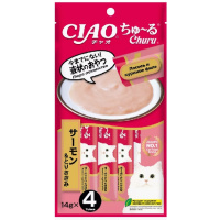 Inaba Ciao 14г*4шт Лакомство-пюре для взрослых кошек, Лосось, куриное филе