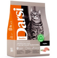 Darsi Sensitive Сухой корм для взрослых кошек с чувствительным пищеварением, Индейка