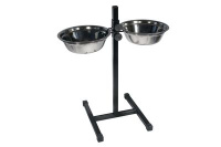 Redplastic Кормушка регулируемая ЕСО для собак, чёрная, 2*1,5л, d22см, h50см