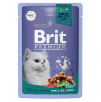 Brit Premium Sterilised Duck&Apples Влажный корм для взрослых стерилизованных кошек, Утка с яблоками
