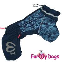 ForMyDogs Дождевик синий для мальчиков 517SS-2021M (размер 10, спинка 24см, обхват груди 32см)