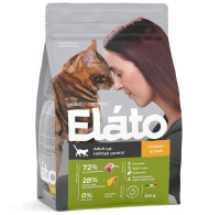 Elato Holistic 1.5кг Сухой корм для взрослых кошек для выведения шерсти с курицей и уткой