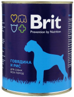 Brit Adult Beef&Rice влажный корм для взрослых собак всех пород, Говядина и рис