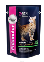 Eukanuba Cat 85г пауч Top Condition Влажный корм для взрослых кошек Говядина (соус)