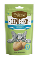 Деревенские лакомства для кошек Сердечки незаменимый таурин для здоровья сердца, 30г