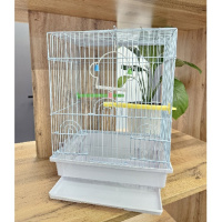 Клетка для птиц Чистый котик белая, 30*23*39см