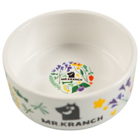 Mr.Kranch Миска керамическая для собак Цветы Прованса васильковая, 420мл