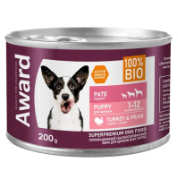 Award Влажный корм для щенков от 1 месяца, Паштет из индейки с грушей