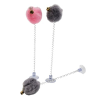 Чистый котик Дразнилка Помпон с колокольчиком на пружине с присоской, 23см